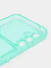 Бирюзовый чехол с карманом для карт для Samsung Galaxy A54, прозрачный, Самсунг Галакси А54