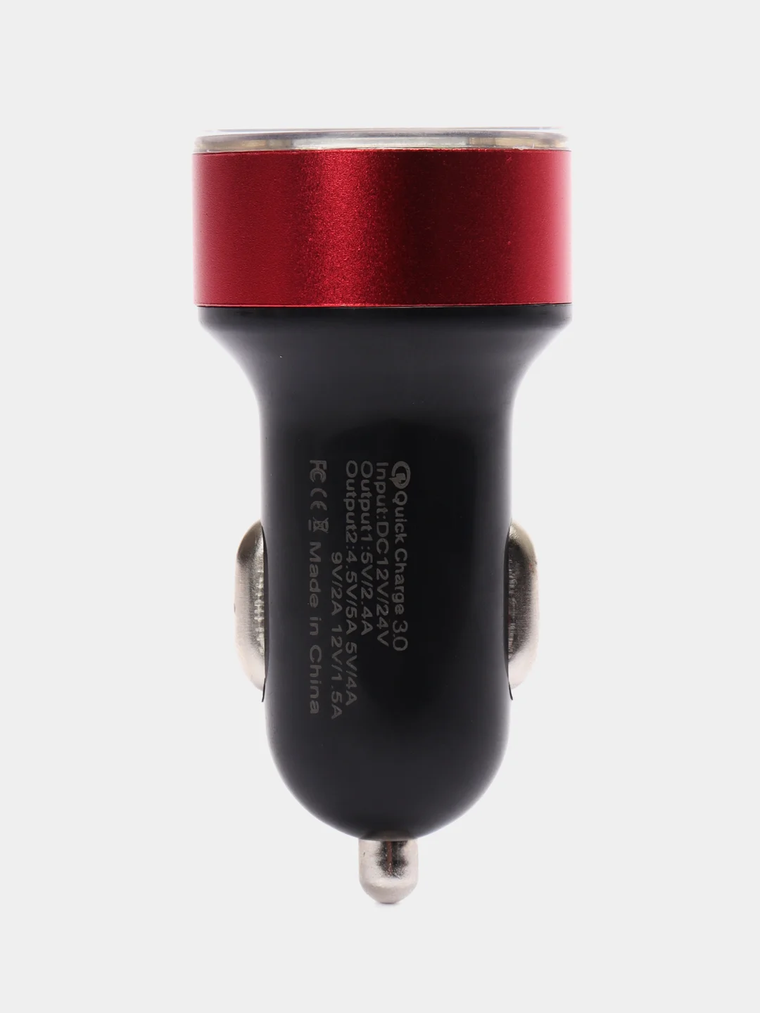 Красный автомобильное зарядное устройство, 2 USB