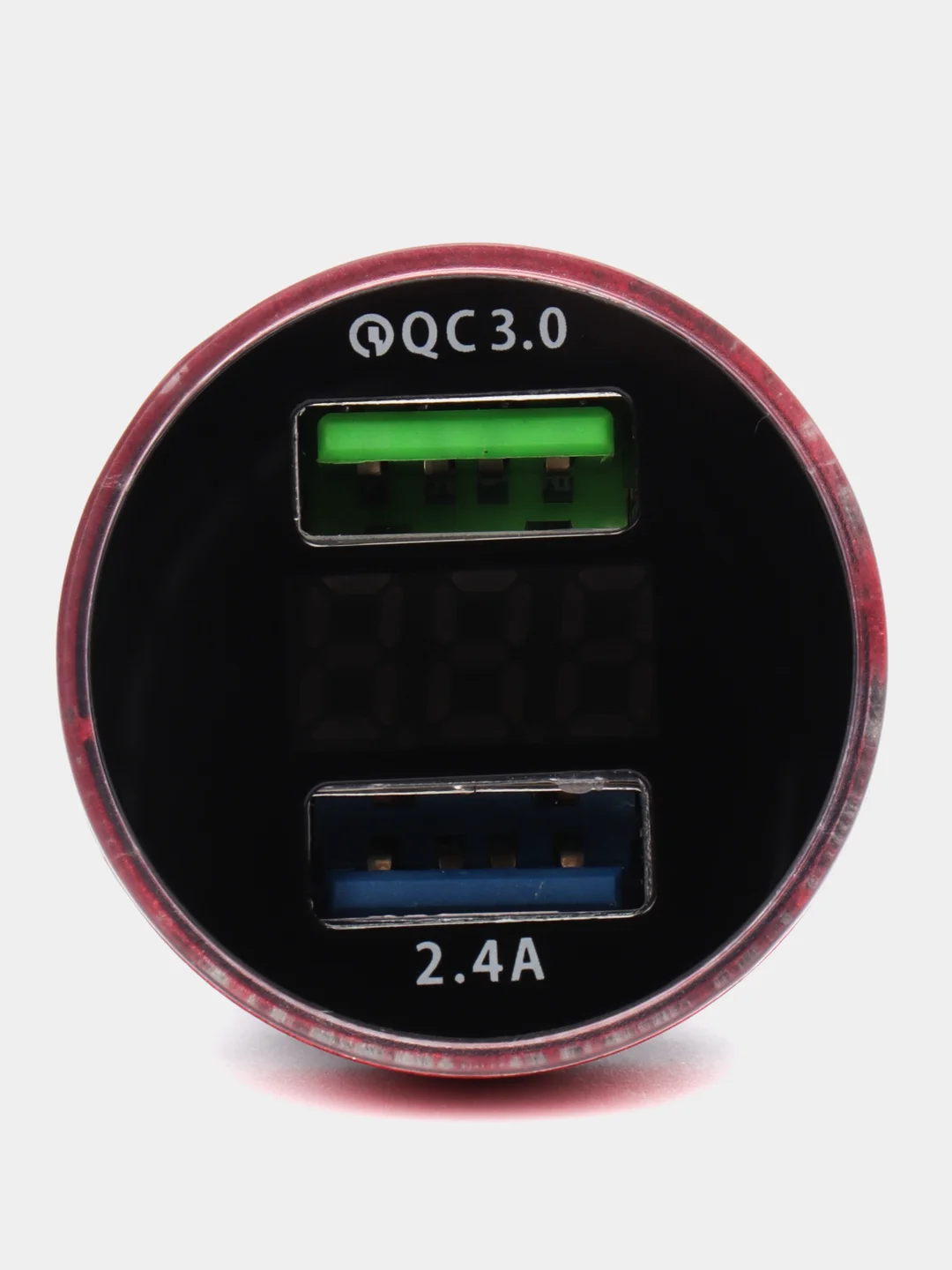 Красный автомобильное зарядное устройство, 2 USB