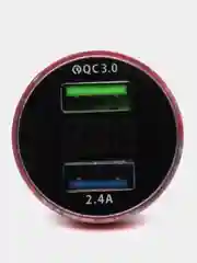 Красный автомобильное зарядное устройство, 2 USB