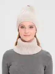 Женская шапка и снуд, шарф, вязаная, зимняя, с подкладкой на флисе