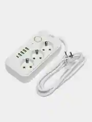 Белый сетевой фильтр-удлинитель, с USB портами и Type-C