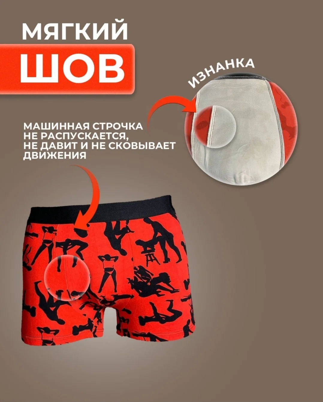 Желтый трусы мужские BOKAI KAMA SUTRA спортивные трусы-боксеры