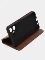 Коричневый чехол-книжка Realme C53/Realme C51 (Реалми С51/Реалми С53), искусственная кожа