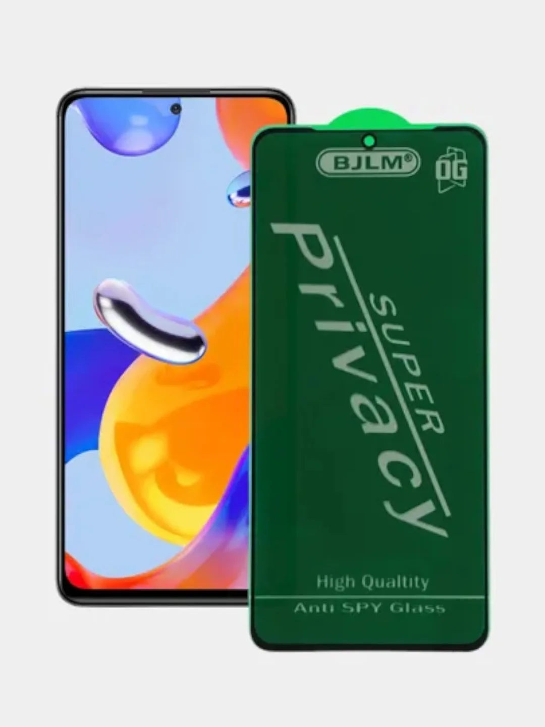 Черный защитное стекло антишпион на Xiaomi Redmi Note 10 Pro / Note 11 Pro 4G / Note 11 Pro 5G