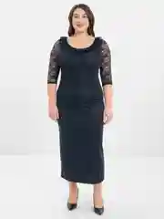 Темно-синий платье женское Gracekate, вечернее, удлиненное, 90% хлопок, 10% спандекс, размер 50