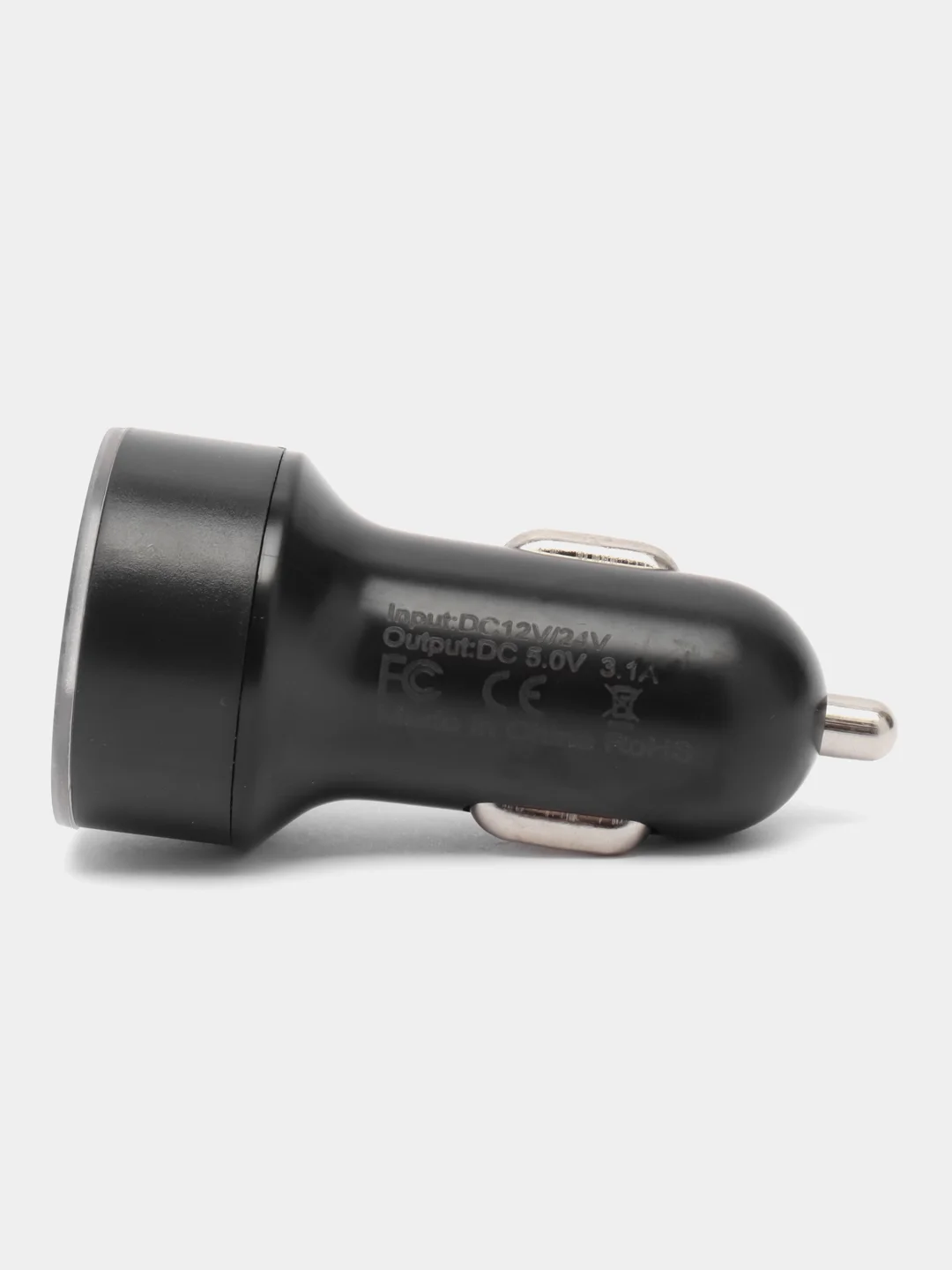 Черный автомобильное зарядное устройство, 2 USB 3.1 A, прикуриватель в машину