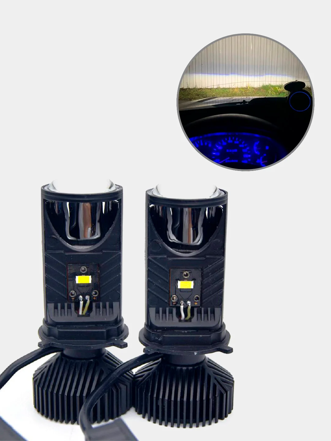 Белый мини BiLED линзы Y6, светодиодные билед лампы, цоколь H4 12 - 24 V