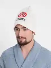 Лазурный шапка банная, классическая, с вышивкой