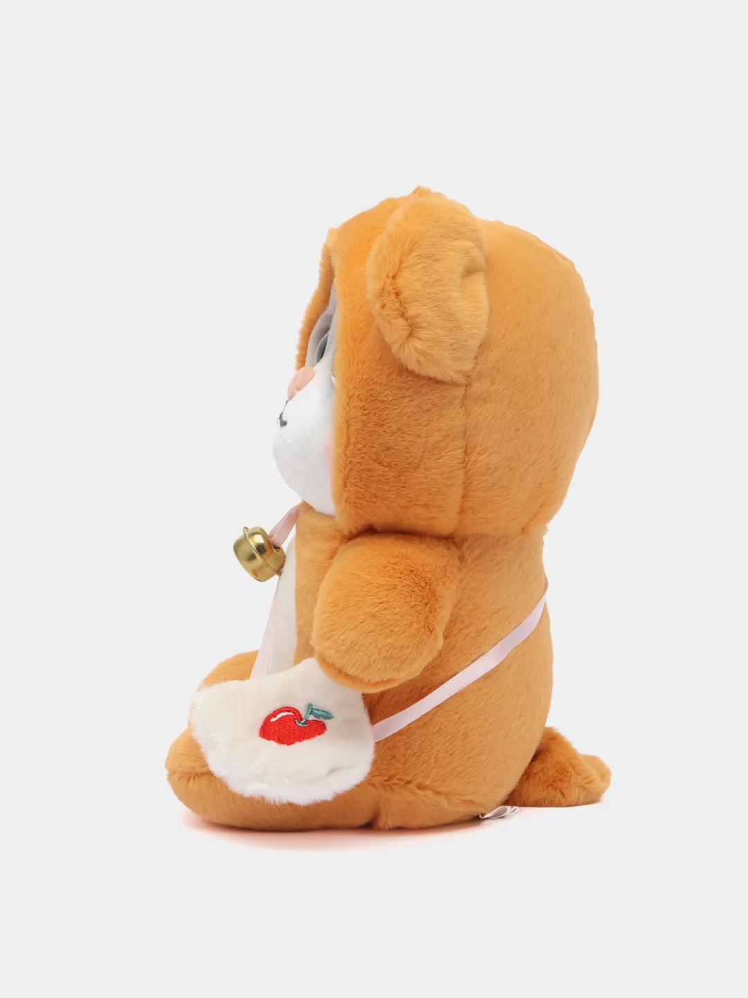 Лавандовый мягкая игрушка кошка в костюме, плюшевая с бубенцом, 24 см