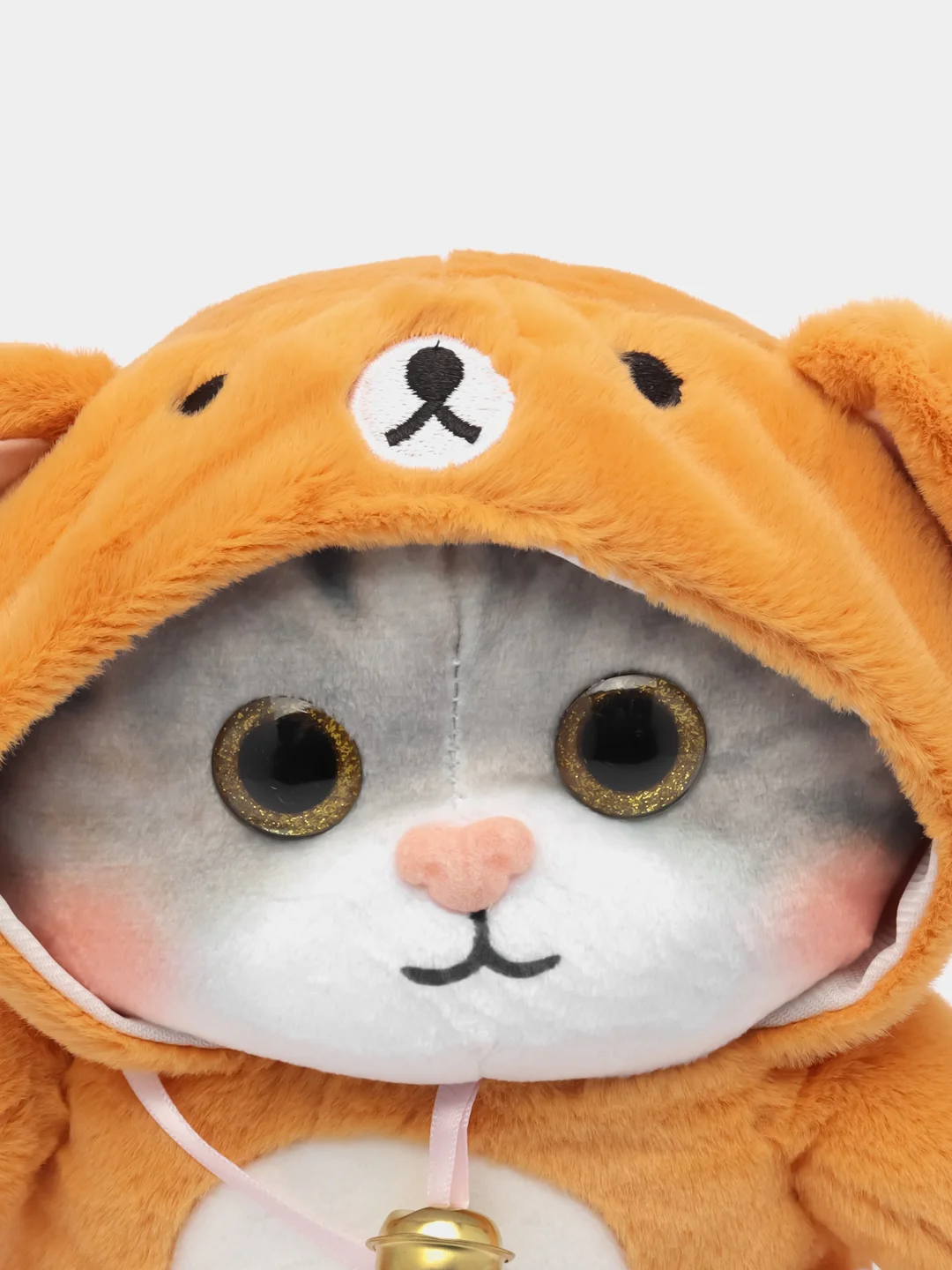 Лавандовый мягкая игрушка кошка в костюме, плюшевая с бубенцом, 24 см