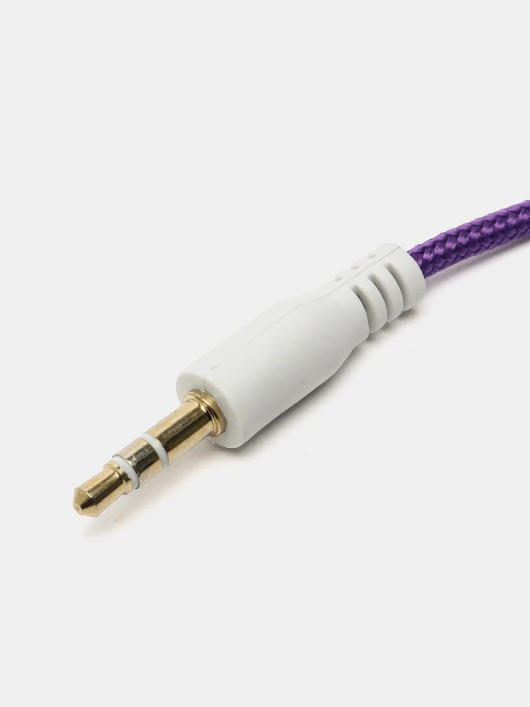 Фиолетовый аудио кабель AUX, jack 3,5 мм, 1 м, тканевый