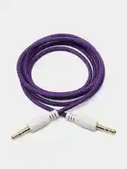 Фиолетовый аудио кабель AUX, jack 3,5 мм, 1 м, тканевый