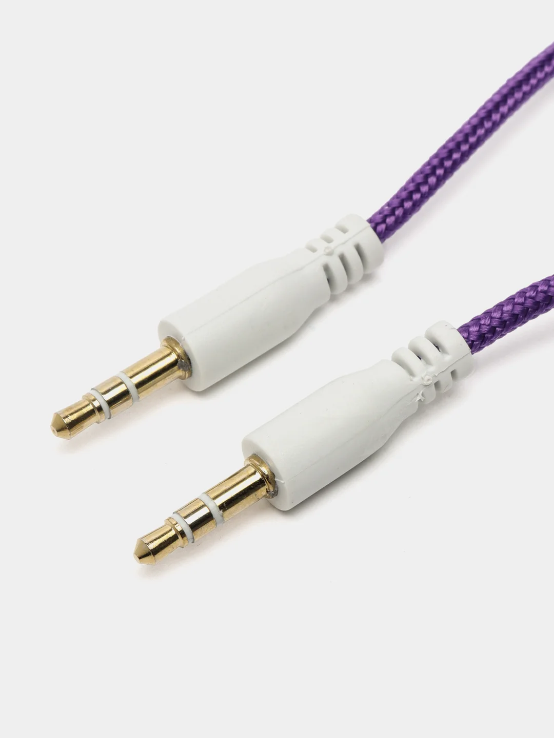 Фиолетовый аудио кабель AUX, jack 3,5 мм, 1 м, тканевый