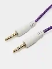 Фиолетовый аудио кабель AUX, jack 3,5 мм, 1 м, тканевый
