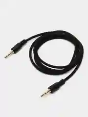 Черный аудио кабель AUX, jack 3,5 мм, 1 м, тканевый