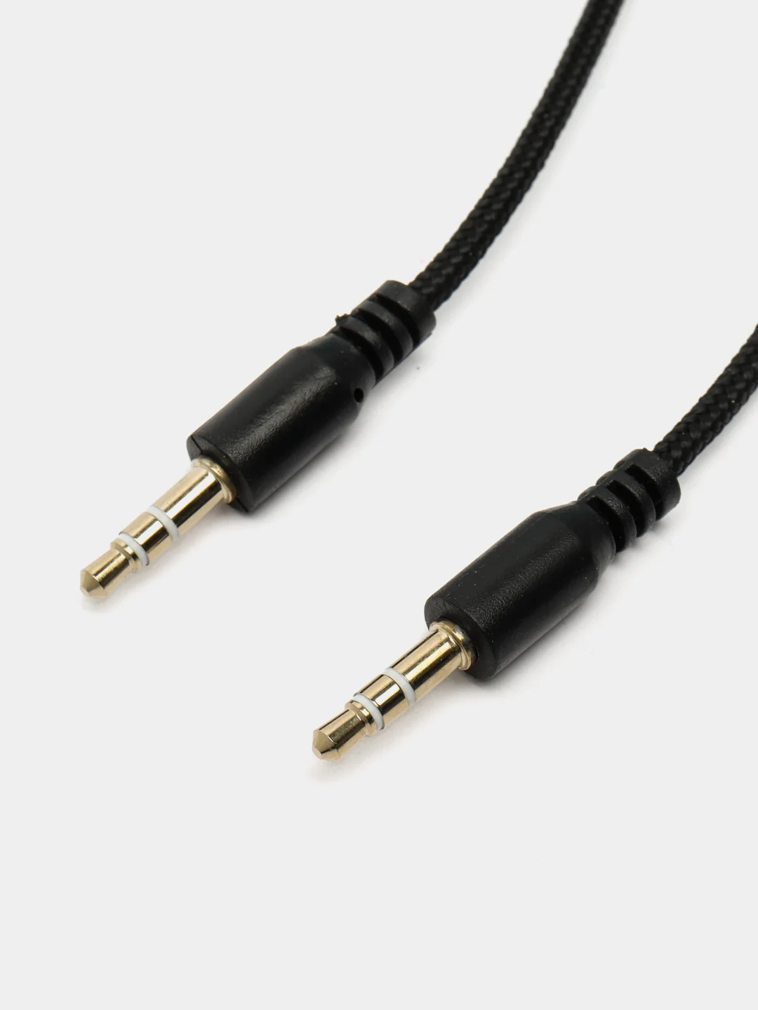 Черный аудио кабель AUX, jack 3,5 мм, 1 м, тканевый