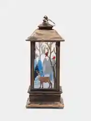 Коричневый фонарь декоративный, новогодний, 13 см