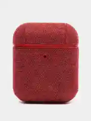 Красный чехол для Airpods 1/2, тканевый