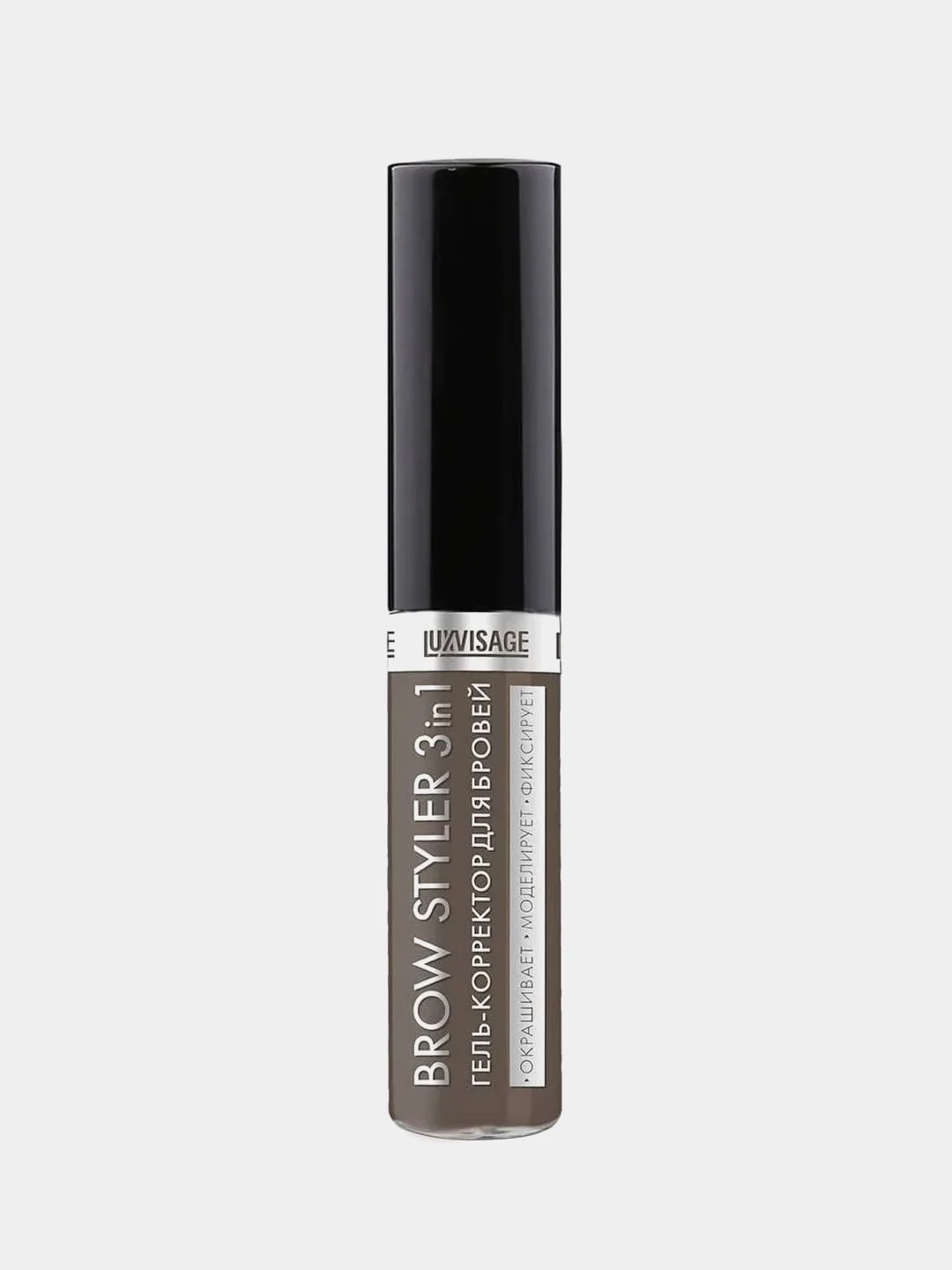 Гель-корректор для бровей с микрофиброй LUXVISAGE BROW STYLER 3 in 1, тон 04 Эспрессо, 6 г