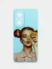 Черный чехол силиконовый с принтом и защитой камеры для Huawei Nova 9 SE