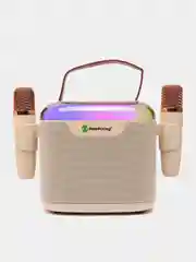 Белый портативная музыкальная караоке-колонка с подсветкой и микрофоном, подарок
