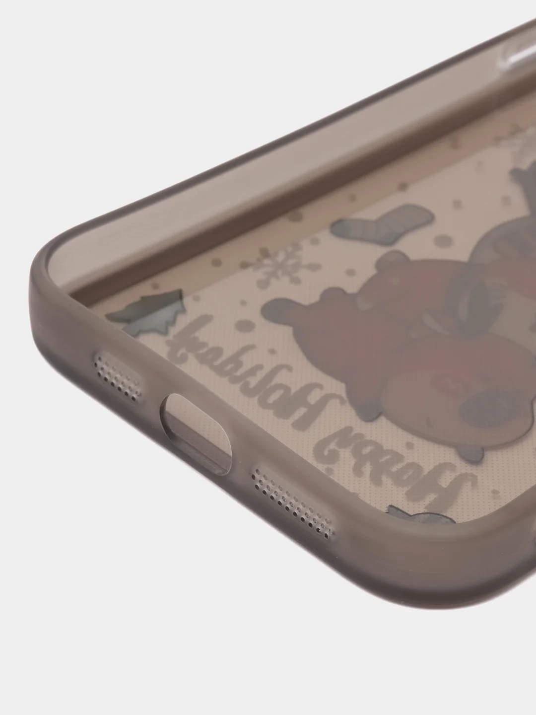 Черный чехол для iPhone 11, 12, 13, 14, 15, Pro Max, Plus, с новогодним принтом, прозрачный