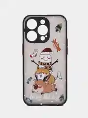 Черный чехол для iPhone 11, 12, 13, 14, 15, Pro Max, Plus, с принтом, с защитой камеры