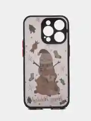 Черный чехол для iPhone 11, 12, 13, 14, 15, Pro Max, Plus, с принтом, с защитой камеры