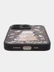 Черный чехол для iPhone 11, 12, 13, 14, 15, Pro Max, Plus, с принтом, с защитой камеры