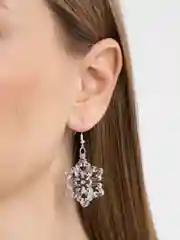 Прозрачный сережки бижутерные "Снежинки"