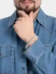 Серебряный мужской металлический браслет