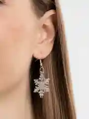 Серебряный серьги подвески "Снежинки" подарок девочке/девушке/бабушке/маме/дочери/новый год/праздник