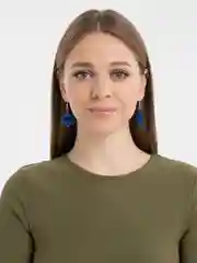 Синий сережки бижутерные "Снежинки"