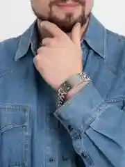 Серебряный браслет мужской, золочение и серебрение