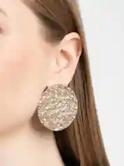 Сережки крупные, круглые, золотые, женские, на мероприятие, праздник, новый год