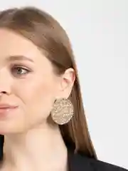 Сережки крупные, круглые, золотые, женские, на мероприятие, праздник, новый год
