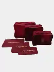 Тёмно-бордовый органайзер дорожный для чемодана, косметички, набор 6 шт