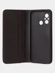 Черный чехол-книжка GQ для Redmi 12C / Poco C55 из высококачественной искусственной кожи