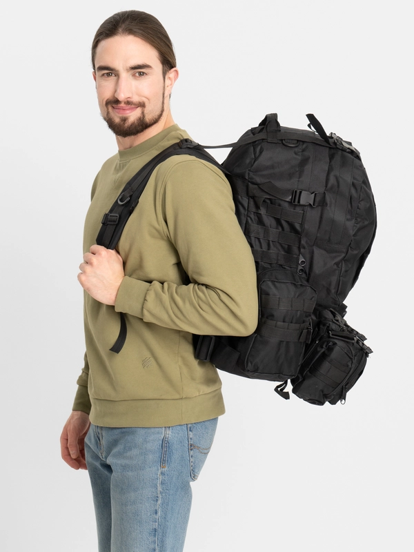 Рюкзак тактический "Аdventure" 55 л, черный, с доп. отделениями