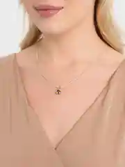 Зеленый комплект: серьги и цепочка, с камнем