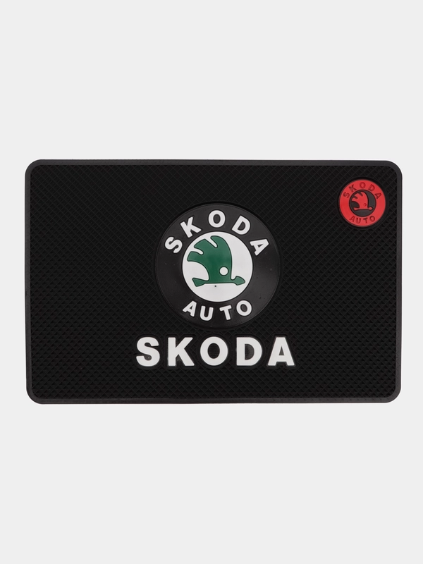 Противоскользящий коврик на панель, с логотипом автомобиля (не липкий) Skoda