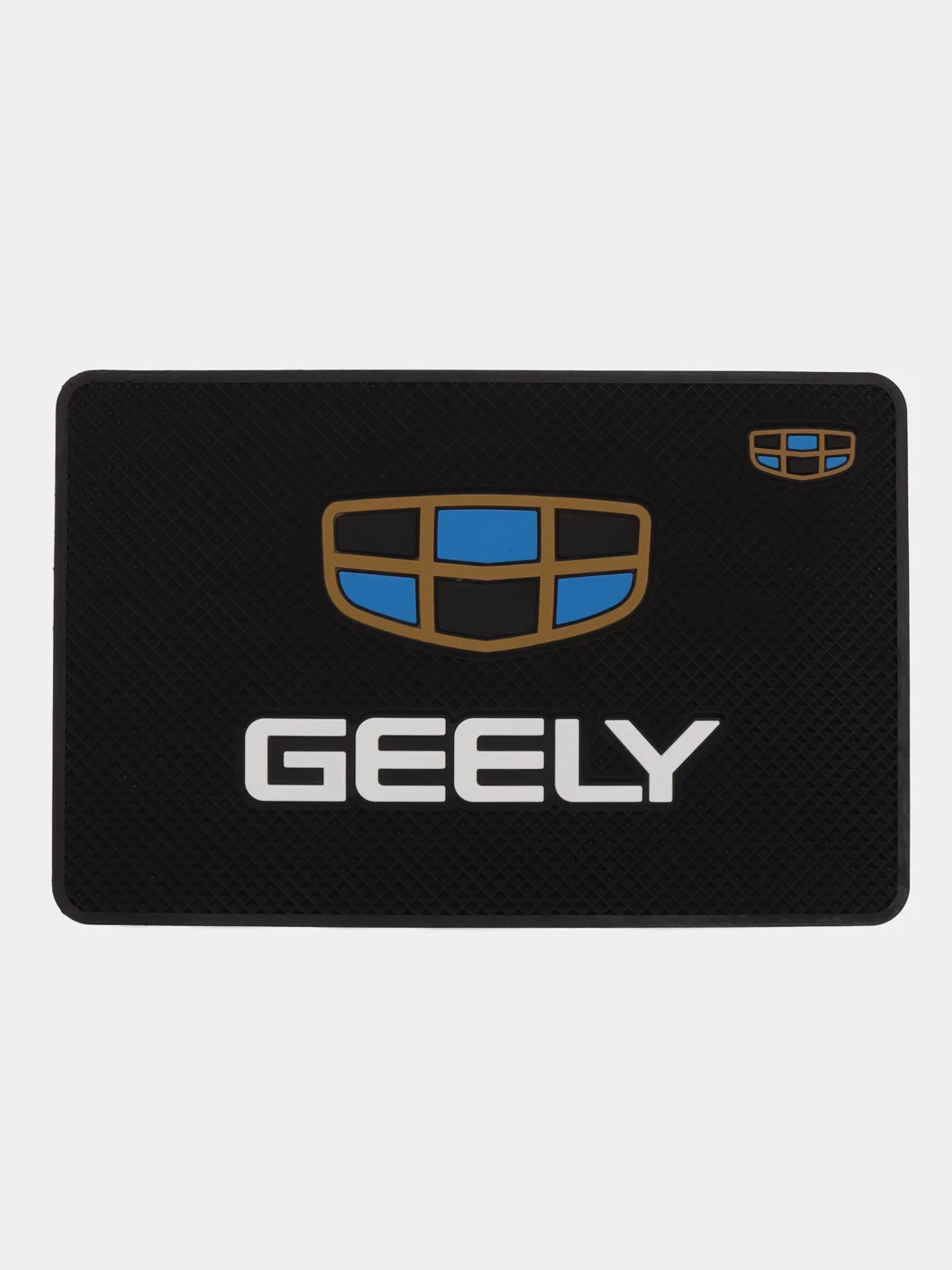 Синий противоскользящий коврик на панель, с логотипом автомобиля (не липкий) Geely