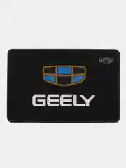Синий противоскользящий коврик на панель, с логотипом автомобиля (не липкий) Geely