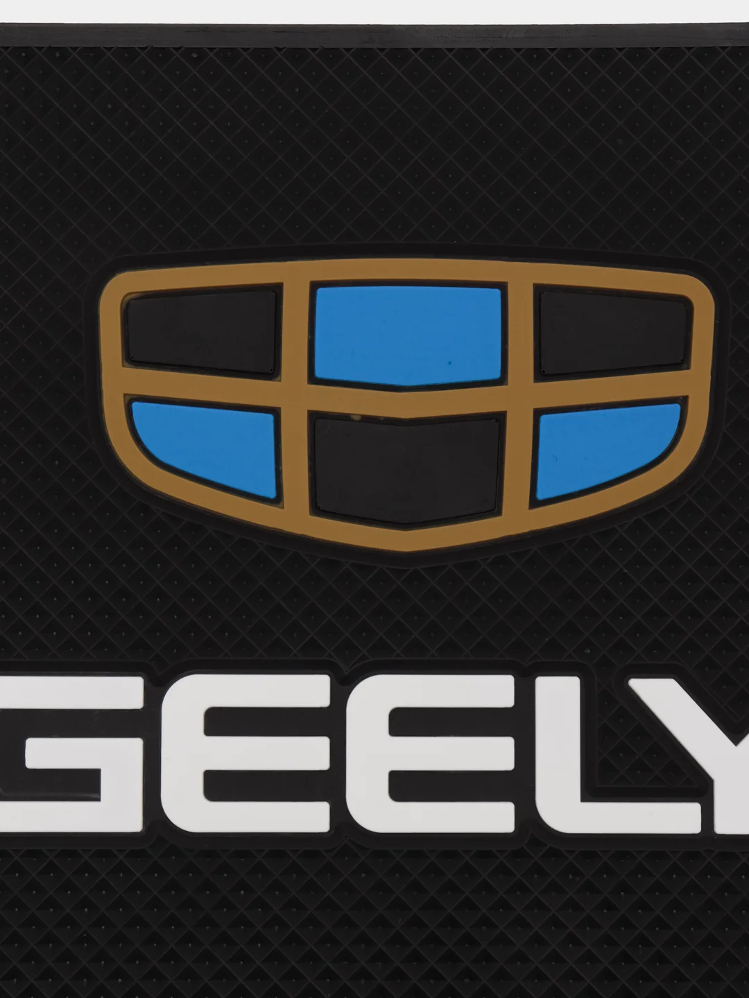 Синий противоскользящий коврик на панель, с логотипом автомобиля (не липкий) Geely