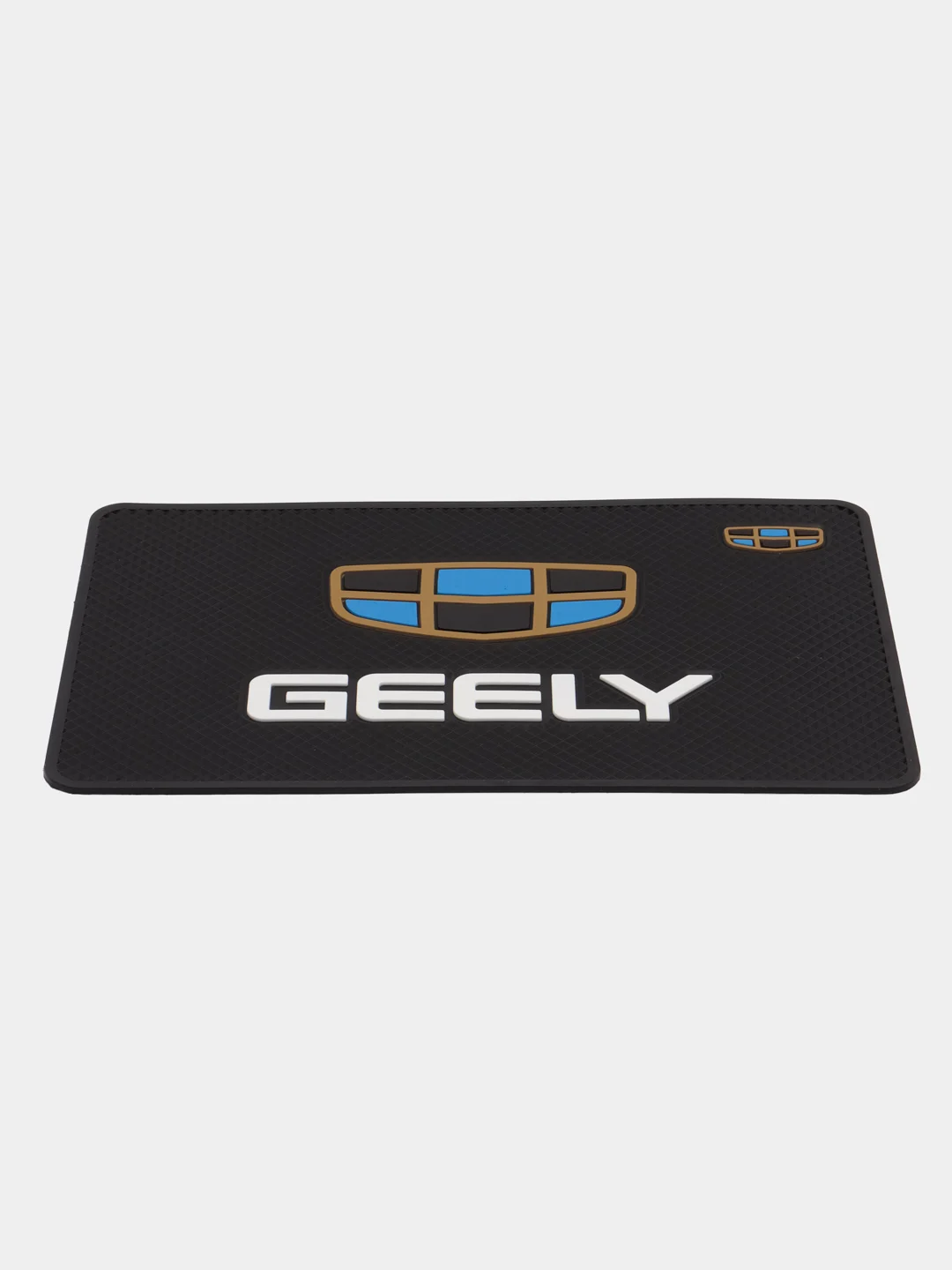 Синий противоскользящий коврик на панель, с логотипом автомобиля (не липкий) Geely
