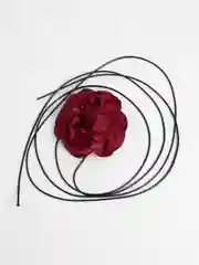 Багровый чокер-цветок на шею, женский чокер с розой на шнурке, летний