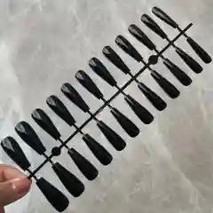 Черный накладные ногти, типсы для маникюра, акриловые