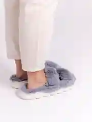 Серый тапочки домашние, женские, мужские, меховые
