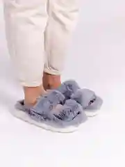 Серый тапочки домашние, женские, мужские, меховые